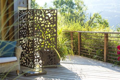 Visuel 1 du produit Écran décoratif en métal coloris gris taupe Nortène panel n°3 - 60 x 150 cm