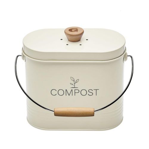 Visuel 1 du produit Seau à compost en métal beige avec filtre Nogent - 3 L