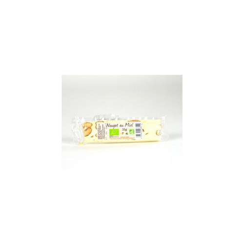 Visuel 1 du produit Nougat blanc au miel bio en barre de 35 g