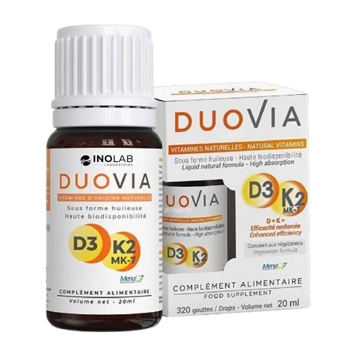 Visuel 1 du produit Complément alimentaire Vitamine D3 + K2 Inolab Duovia – 20 ml