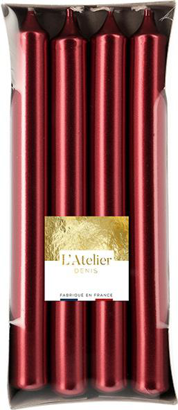 Visuel 1 du produit Bougie flambeau de ménage coloris rouge métal 18 cm L’Atelier Denis – Les 8 pièces