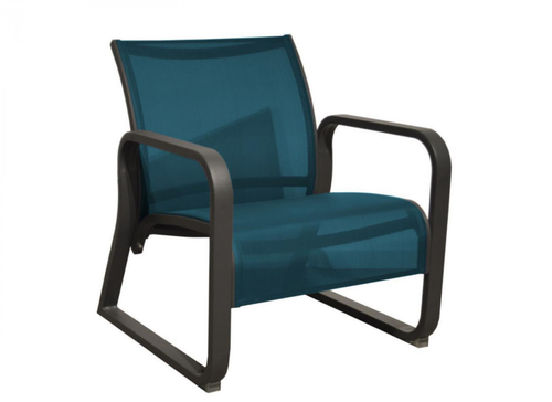 Visuel 1 du produit Fauteuil lounge Quenza II graphité bleu en aluminium - PROLOISIRS