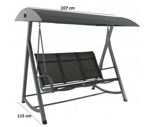 Visuel 2 du produit Balancelle de jardin aluminium anthracite mat MWH Kedline