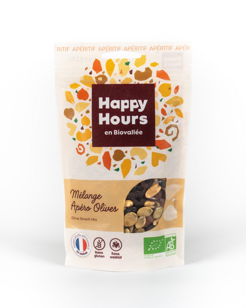 Visuel 1 du produit Sachet mélange olives bio Happy Hours en Biovallée - 115 g