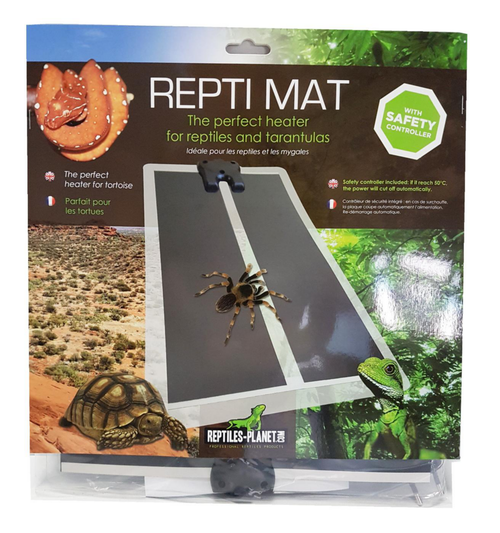 Visuel 1 du produit Plaque chauffante pour terrarium coloris noir Reptile Planet Repti Mat 14W - 28 x 28 cm