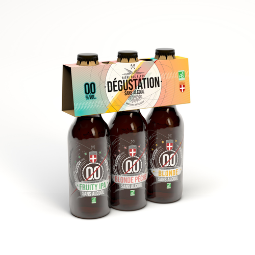 Visuel 1 du produit Pack Dégustation bière bio sans alcool Brasseurs Savoyards - 3 x 33 cl