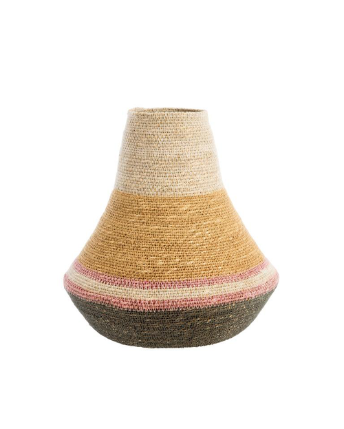 Visuel 1 du produit Vase pour fleurs séchées coloris multicolore en osier - 28 x 28 x 30 cm