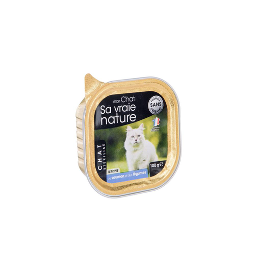 Visuel 1 du produit Terrine pour chat stérilisé au saumon et légumes Sa vraie nature - 100 g