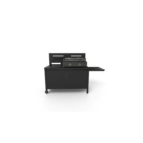 Visuel 2 du produit Table roulante crédence fermée en acier noir Forge Adour - 120 x 65,7 x 112,5 cm