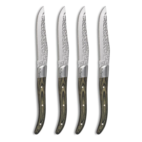 Visuel 2 du produit Coffret 4 couteaux steak inox et noyer pakka Laguiole Amefa collection Volcano - 22,5 cm