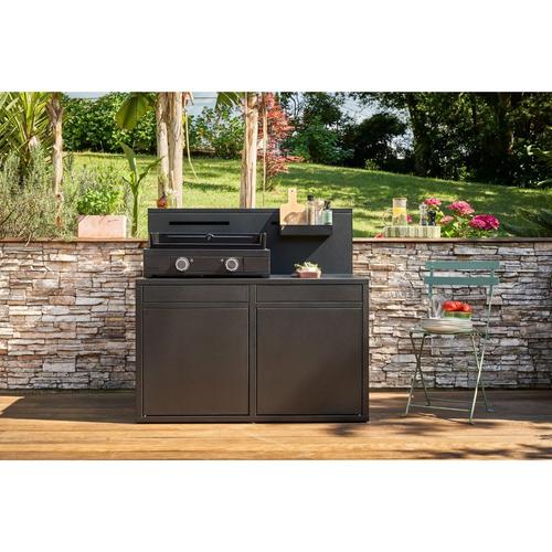 Visuel 5 du produit Support cuisine fermé en acier noir forme comptoir de bar Forge Adour - 120 x 97,2 x 112,5 cm