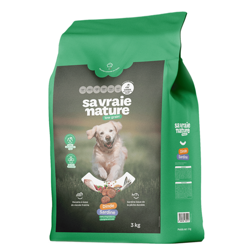 Visuel 1 du produit Croquettes chien sénior light dinde et sardine Sa Vraie Nature - 3 kg