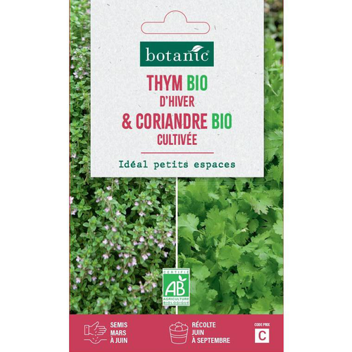 Visuel 1 du produit Mélange de graines de thym d'hiver bio et de coriandre cultivée bio botanic® - graines à semer