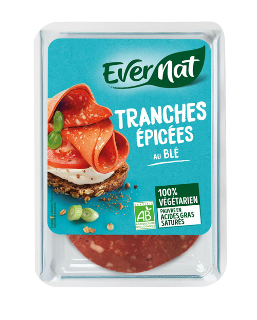 Visuel 4 du produit Tranches végétariennes épicées au blé bio Evernat - 100 g