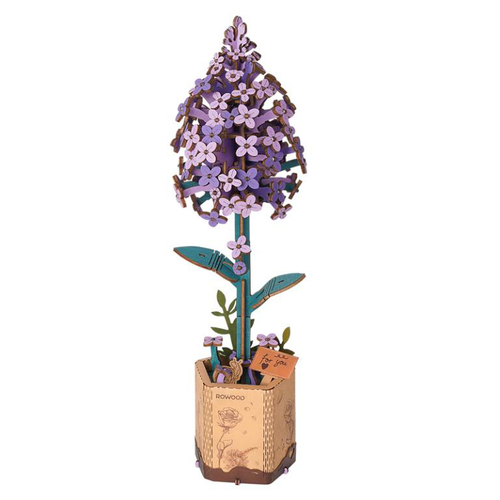 Visuel 1 du produit Fleur en bois à assembler Lilas Rowood - 24,5 x 16,5 cm