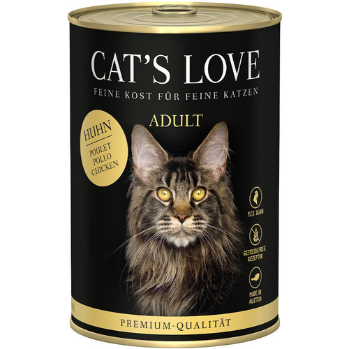 Visuel 1 du produit Pâtée pour chat au poulet pur Cat's Love Adult – en boîte de 400 g