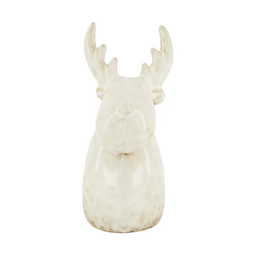 Visuel 1 du produit Cerf à poser en céramique grise - 5,5 x 7 x 13 cm