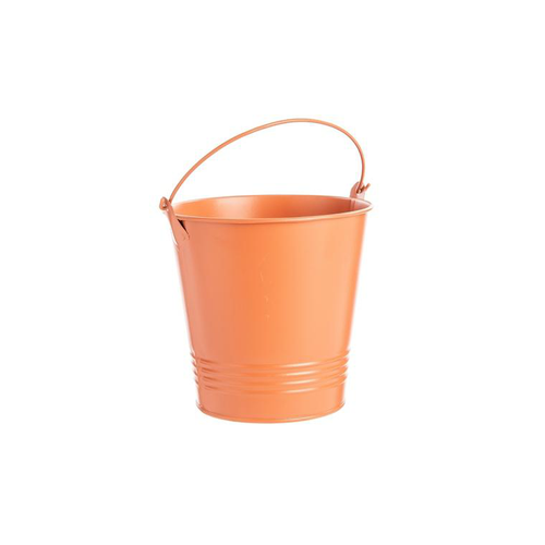 Visuel 1 du produit Cache-pot seau en zinc coloris Terracotta - Ø 13 x H 12,5 cm
