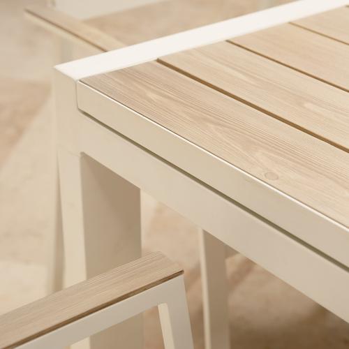 Visuel 8 du produit Table Calla avec allonges coloris blanc en aluminium - 220/340 x 100 cm