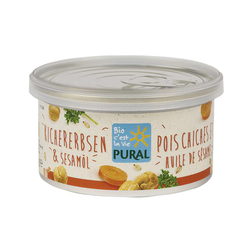 Visuel 1 du produit Pâté végétal pois chiches huile de sésame bio Pural - 125 g