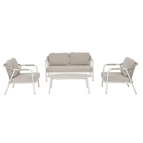 Visuel 11 du produit Salon bas crème en aluminium et corde Bizzotto Miravet