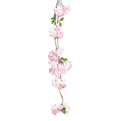 Visuel 1 du produit Guirlande de fleurs de cerisier artificielle rose - 129 cm