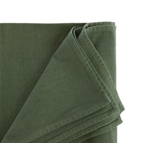Visuel 2 du produit Nappe unie en coton vert blanchi - 250 x 150 cm