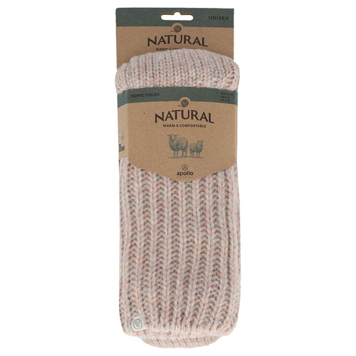 Visuel 1 du produit Chaussettes d'intérieur côtelées en laine coloris rose Apollo - 39/42