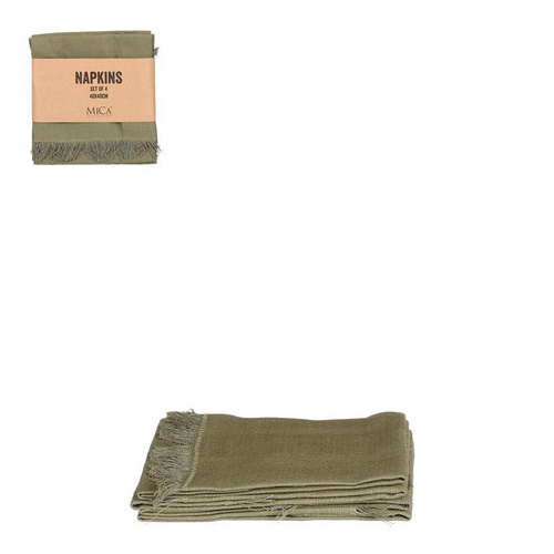 Visuel 1 du produit Serviette de table en coton vert Villia 40 x 40 cm - Les 4 pièces