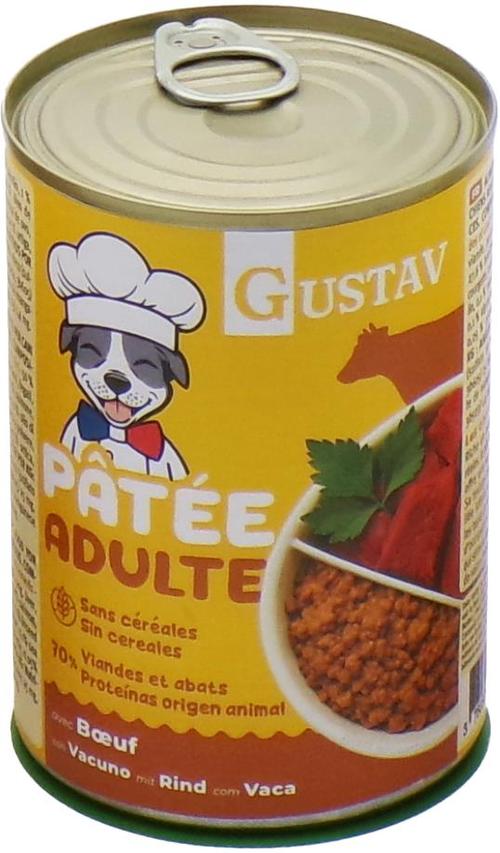 Visuel 1 du produit Pâtée pour chien adulte au bœuf sans céréales complète Bubimex Gustav - 400 g