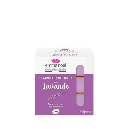 Visuel 1 du produit Savonnettes à la lavande bio en sachets de 3 x 150 g