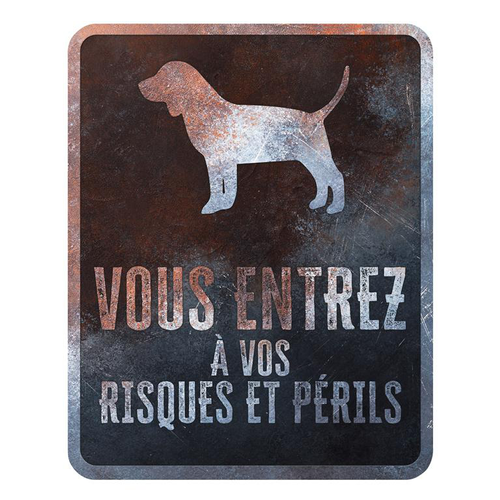 Visuel 1 du produit Panneau d'avertissement beagle coloris noir en métal galvanisé D&D Home - 25 x 20 x 0,3 m