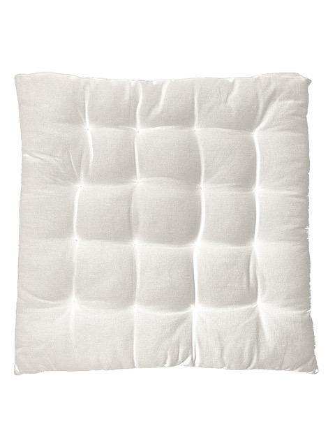 Visuel 1 du produit Galette de chaise en coton coloris blanc Serge Encre - 40 x 40 cm