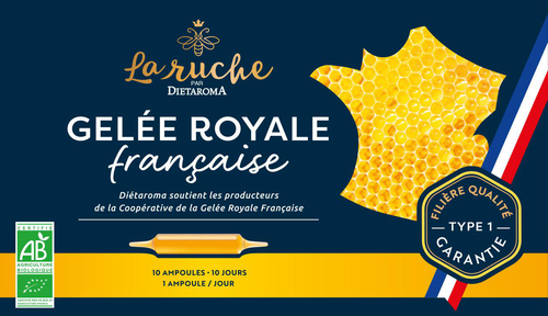 Visuel 1 du produit Complément alimentaire gelée royale bio française Dietaroma La Ruche - 10 ampoules x 15 ml