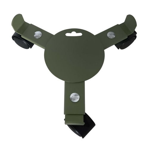 Visuel 1 du produit Support de pot à 3 roulettes extensible en acier vert kaki Louis Moulin - 27/37 cm