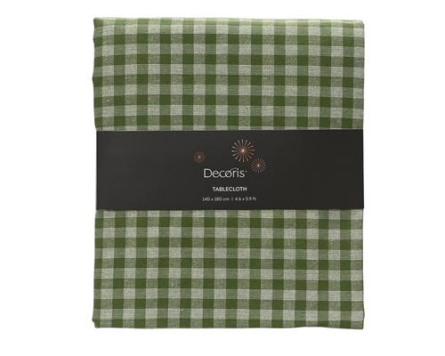 Visuel 1 du produit Nappe rectangulaire en coton à carreaux vert romarin - 180 x 140 cm