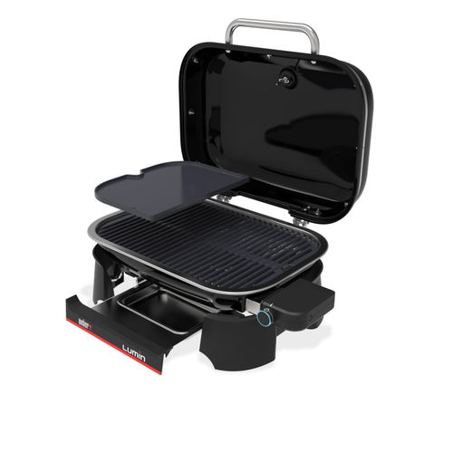 Visuel 4 du produit Barbecue électrique Lumin avec plancha coloris noir en acier émaillé Weber - 31 x 49 x 66 cm