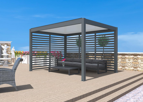 Visuel 4 du produit Claustra pergola gris, Eris - Zephir - Star led, Proloisirs Grey