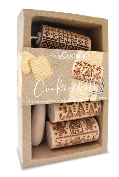 Visuel 1 du produit Mini rouleaux en bois à motif Noël avec manche interchangeable