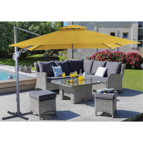 Visuel 3 du produit Parasol déporté orientable et inclinable couleur curry Proloisirs - 3 x 3 m