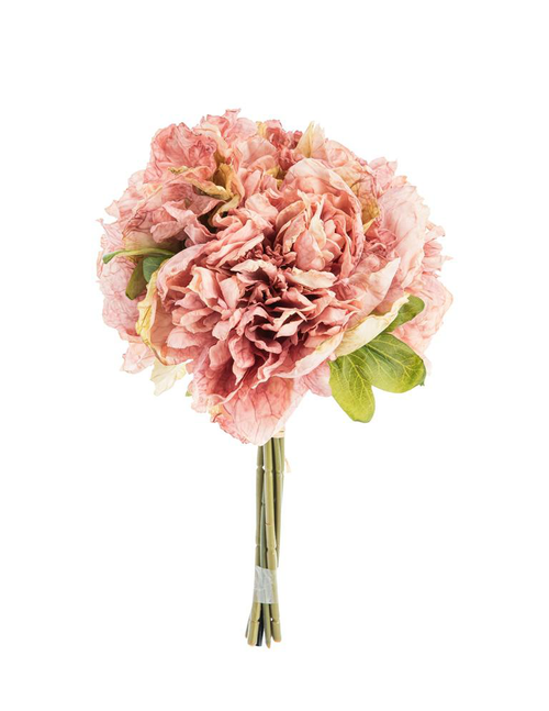 Visuel 1 du produit Fleur artificielle en papier bouquet de pivoine coloris rose - H 30 cm