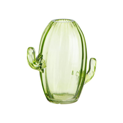 Visuel 2 du produit Vase forme cactus en verre vert - 17 x 14 cm