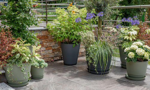 Visuel 2 du produit Soucoupe noir granite pour pot Poetic Joy 60 - Ø 45,6 cm