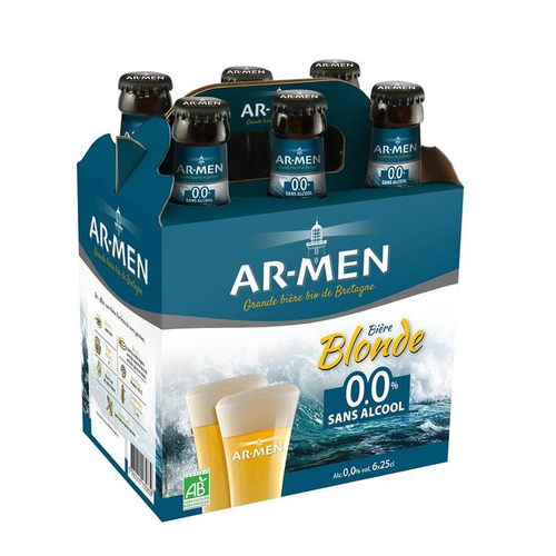 Visuel 1 du produit Bière blonde bio sans alcool Ar-Men - 6 x 25 cl