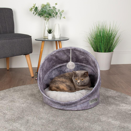 Visuel 8 du produit Grotte pour chat gris Kensington Scruffs – Taille 44 x 44 x 48 cm