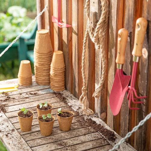 Visuel 6 du produit Lot d'outils à main pour le jardin coloris clafoutis (transplantoir, serfouette, griffe) botanic® - 3 outils