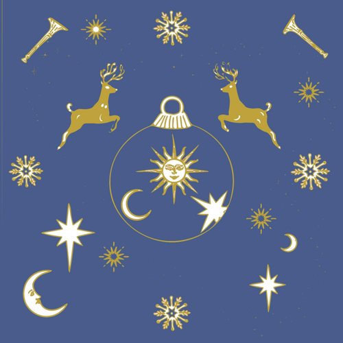 Visuel 1 du produit 20 serviettes Astral bleu et or – 40 x 40 cm