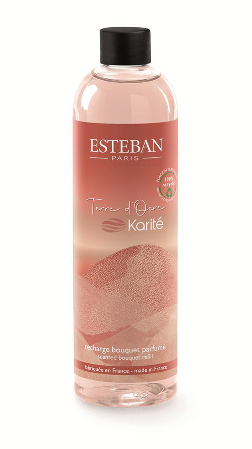 Visuel 1 du produit Recharge de parfum pour bouquet diffuseur senteur terre d'ocre karité Esteban - 250 ml