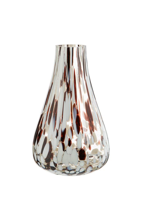 Visuel 1 du produit Vase soliflore moucheté coloris marron en verre - 25 x 14 x 14 cm