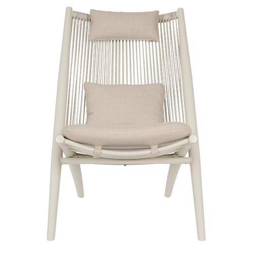 Visuel 7 du produit Fauteuil lounge sable en aluminium et corde Bizzotto Aloha - 66 x 84 x 98 cm